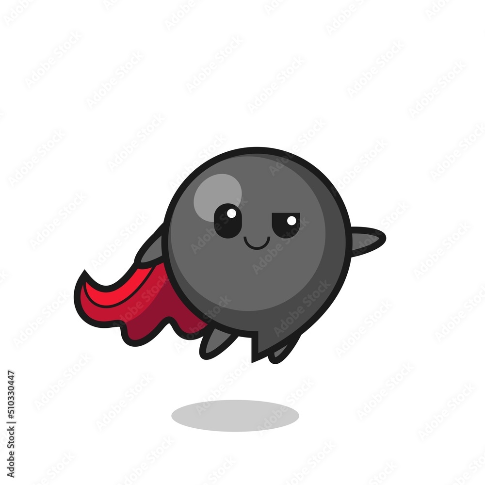 Naklejka premium cute comma symbol superhero character is flying