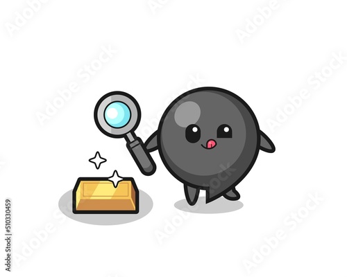 comma symbol character is checking the authenticity of the gold bullion