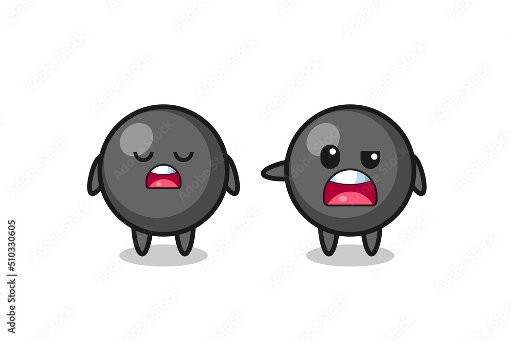 illustration of the argue between two cute dot symbol characters
