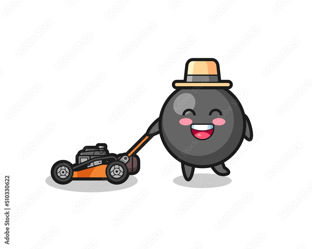 illustration of the dot symbol character using lawn mower illustration of the dot symbol character using lawn mower