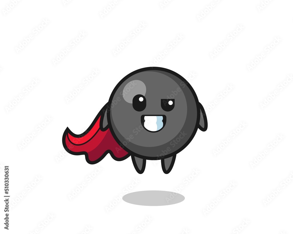 Naklejka premium the cute dot symbol character as a flying superhero