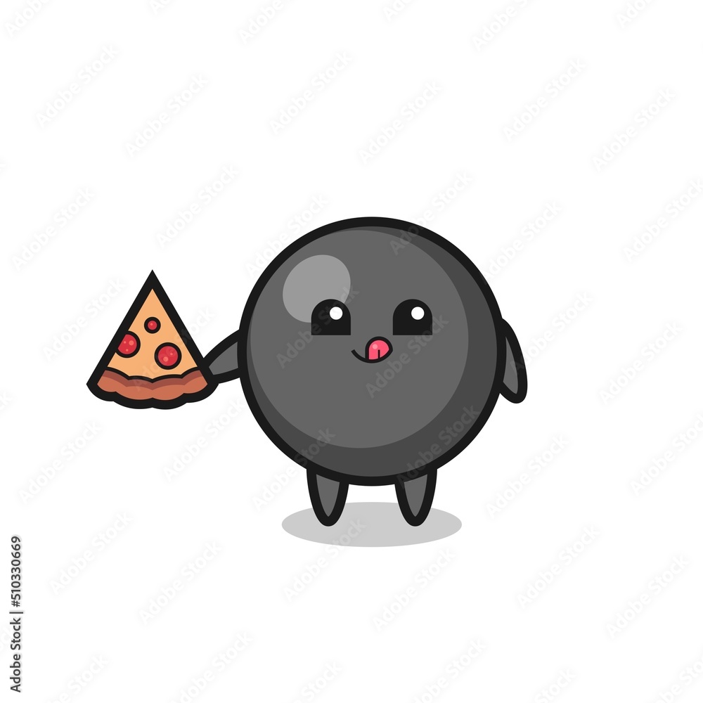 cute dot symbol cartoon eating pizza cute dot symbol cartoon eating pizza