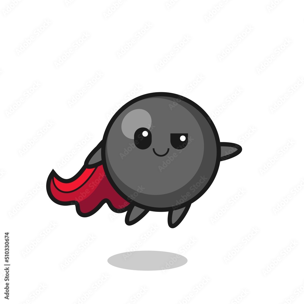 Fototapeta premium cute dot symbol superhero character is flying