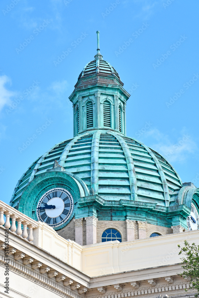 Historic Volusia County Courthouse with clock in Deland, Florida