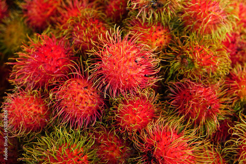 rambutan background in the market