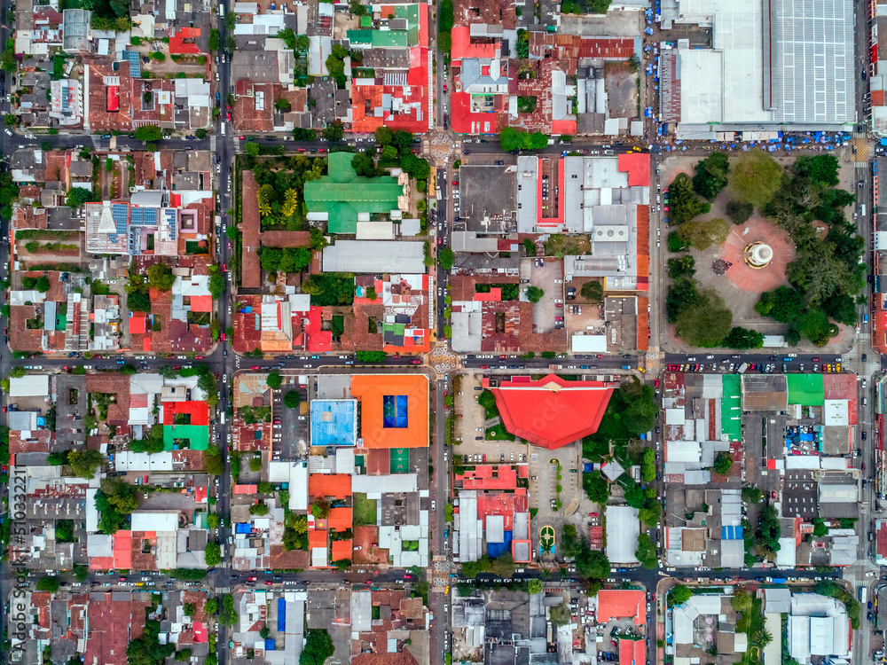 An aerial view of the historic area of the city of Santa Tecla in El Salvador An aerial view of the historic area of the city of Santa Tecla in El Salvador
