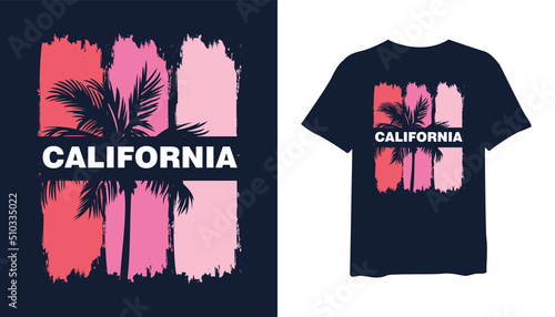 california t-shirt design. palm trees silhouette t shirt design. t-shirt design vector for print. california logo design vector illustration. quotes for t shirt