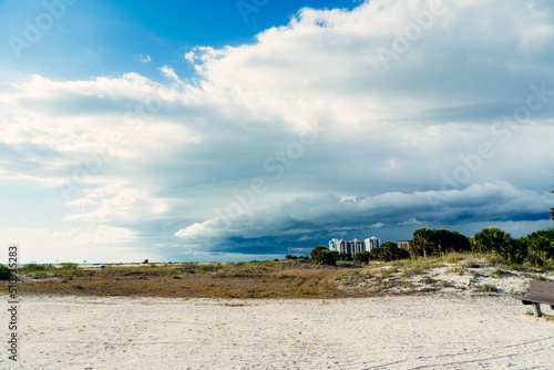 Thunderstorm cloud on a beach