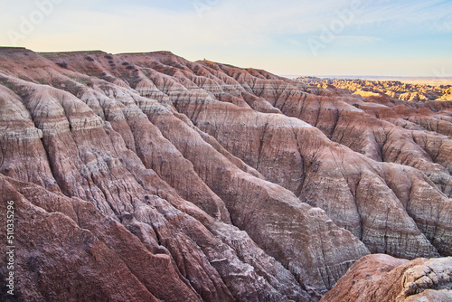 South Dakota Badlands as sunrise approaches