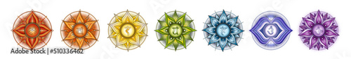 Foto Seven Chakras symbols set