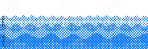 Vector drawing of waves on the sea, natural background, abstraction