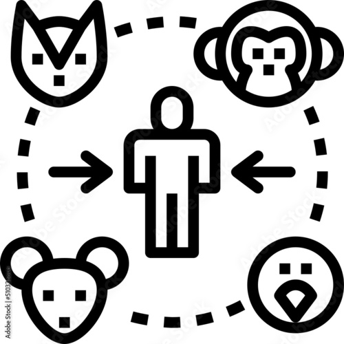 animal transmission outline icon