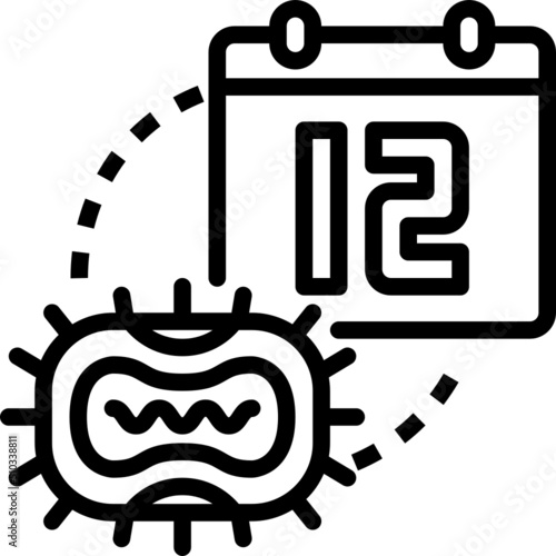 incubation period outline icon