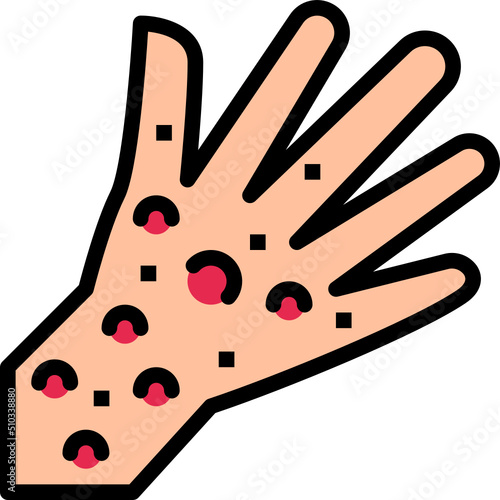skin rash color outline icon
