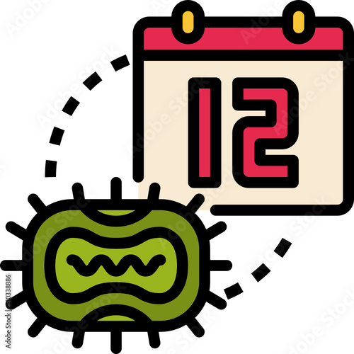 incubation period color outline icon