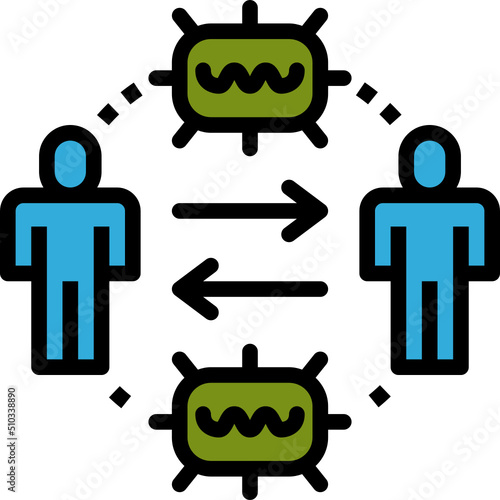 human transmission color outline icon