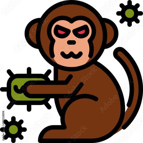 monkeypox color outline icon