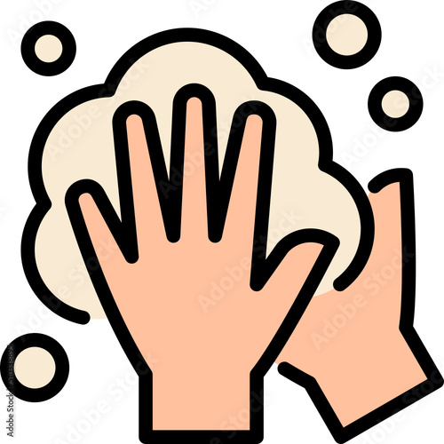 hand washing color outline icon