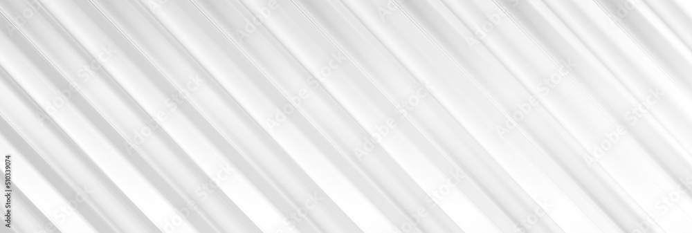 Fototapeta premium Grey white smooth glossy stripes abstract geometric tech background. Vector banner design