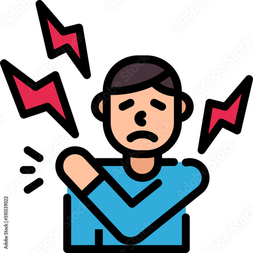 muscle pain color outline icon