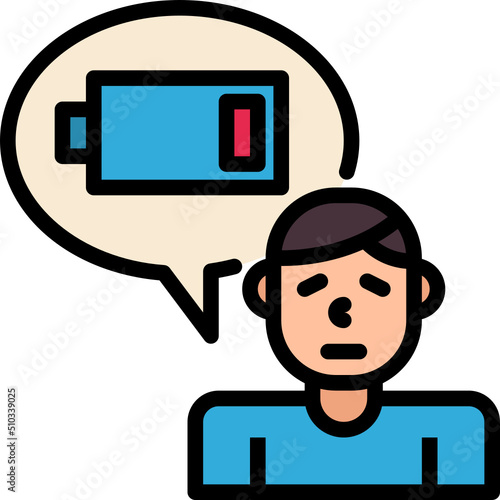 fatigue color outline icon