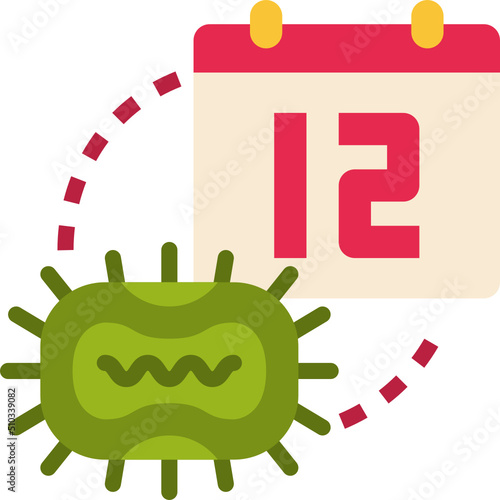 incubation period flat icon