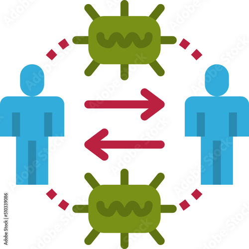human transmission flat icon