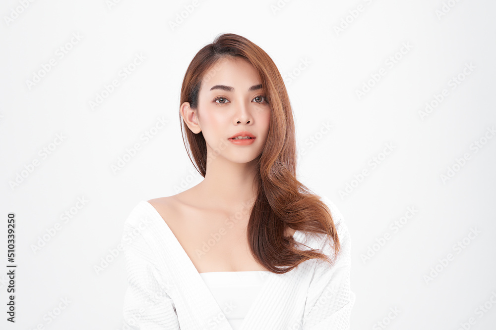Beautiful young asian woman with clean fresh skin on white background, Face care, Facial treatment, Cosmetology, beauty and spa, Asian women portrait. Beautiful young asian woman with clean fresh skin on white background, Face care, Facial treatment, Cosmetology, beauty and spa, Asian women portrait.