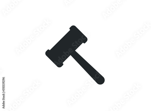 Hammer icon design template, vector icon design in flat style isolated on white background