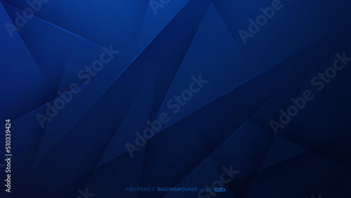 Dark blue abstract background with triangle, lines stripe and light composition