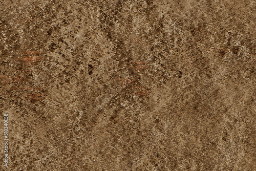 Stone wall concrete rough cracked porous dark brown surface texture photo