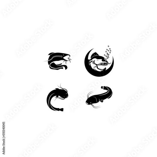 Catfish logo template vector icon illustration