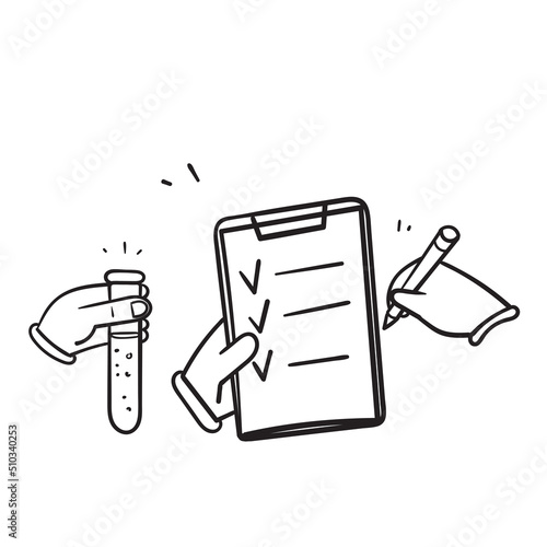 hand drawn doodle clinical analysis icon illustration