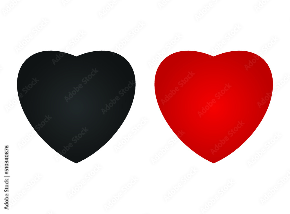 Heart icon vector illustration template. Heart icon design collection. Love vector design isolated on white background.