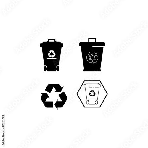 Trash bin icon logo