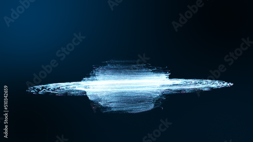 Swirl blue particle transparent isolated on black background.
