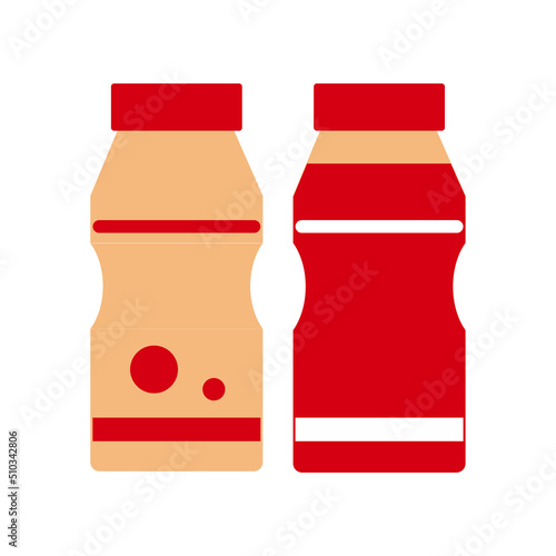 Two beige lactobacillus-containing beverages side by side