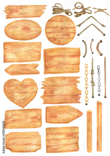 Set wooden plates