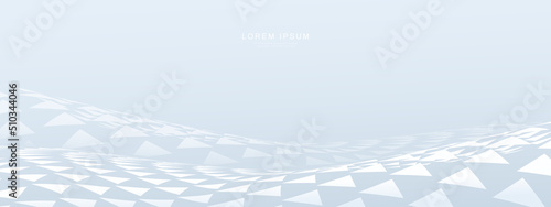 Abstract white triangles wavy background. Futuristic technology digital hi tech concept. Vector illustration