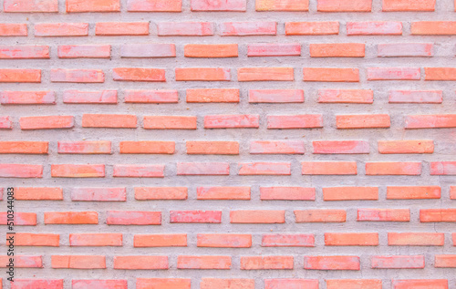 Orange and white brick wall texture background. Brickwork and stonework flooring interior rock old pattern.