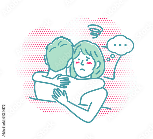 Embraces loving couple vector illustration | depression, disappointment