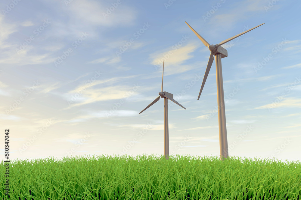 Wind turbines and the natural environment. A propeller that rotates with the force of the wind. Clean image. Renewable energy and the global environment. Wind turbines and the natural environment. A propeller that rotates with the force of the wind. Clean image. Renewable energy and the global environment.