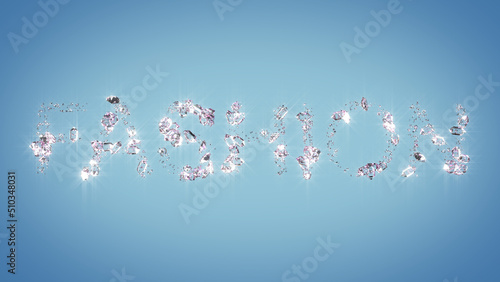 Fototapeta Naklejka Na Ścianę i Meble -  fashion - diamond text on light blue background - abstract 3D rendering
