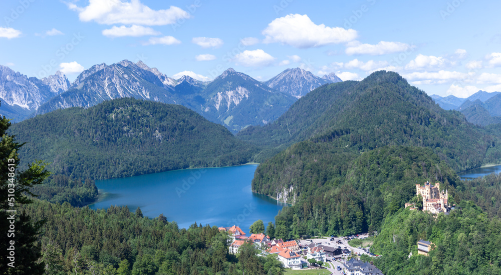 Panoramic view from the observation deck near Neuschwanstein Castle