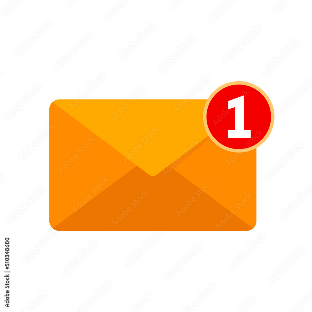 New message notification icon vector illustration isolated on white background New message notification icon vector illustration isolated on white background