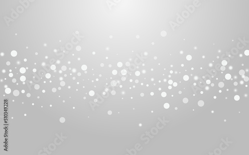 White Stars Vector Grey Background. Grey Festive