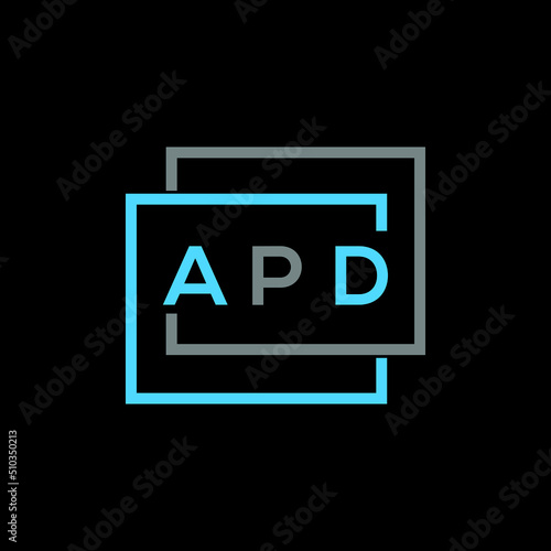 APD letter logo design on white background. APD creative initials letter logo concept. APD unique letter design.  