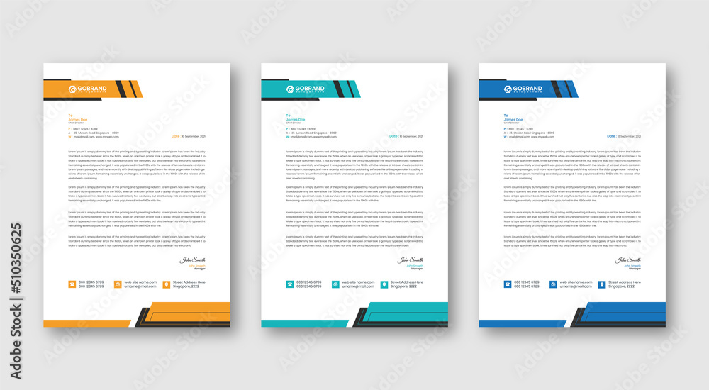 letterhead flyer business corporate official professional trendy newest minimal template design 