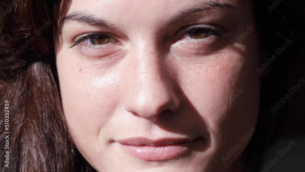 Woman portrait. Beautiful confident young brunette girl with a pretty face looking at the camera. posing alone. happy millennial teen Israeli girl student professional close up front Woman portrait. Beautiful confident young brunette girl with a pretty face looking at the camera. posing alone. happy millennial teen Israeli girl student professional close up front