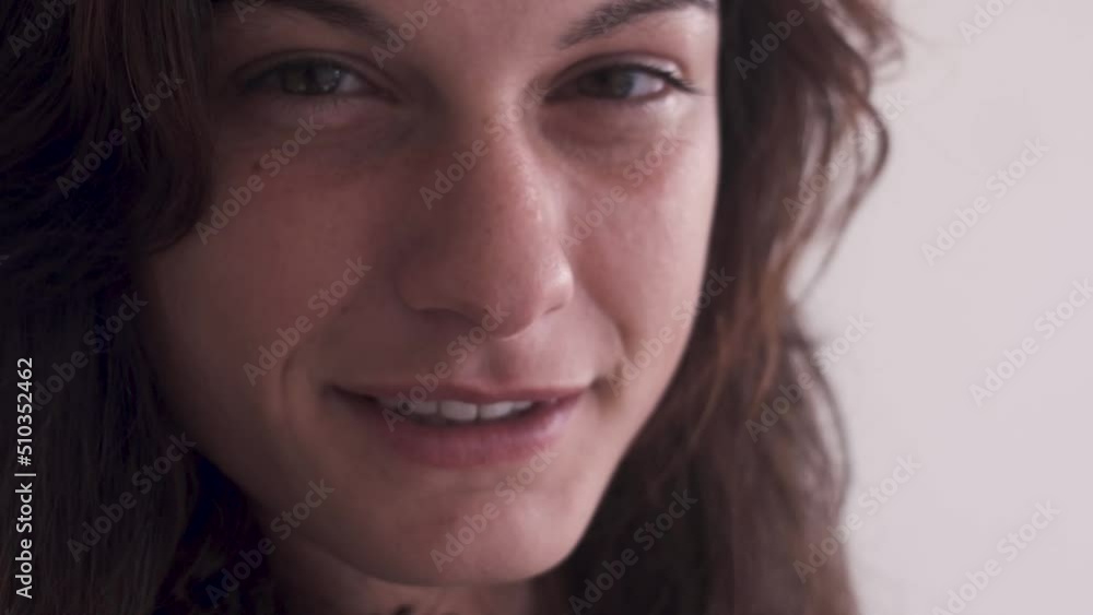 Woman portrait. Beautiful confident young brunette teen with a pretty face looking at the camera. posing alone. happy millennial teen Israeli girl student professional close up front Woman portrait. Beautiful confident young brunette teen with a pretty face looking at the camera. posing alone. happy millennial teen Israeli girl student professional close up front